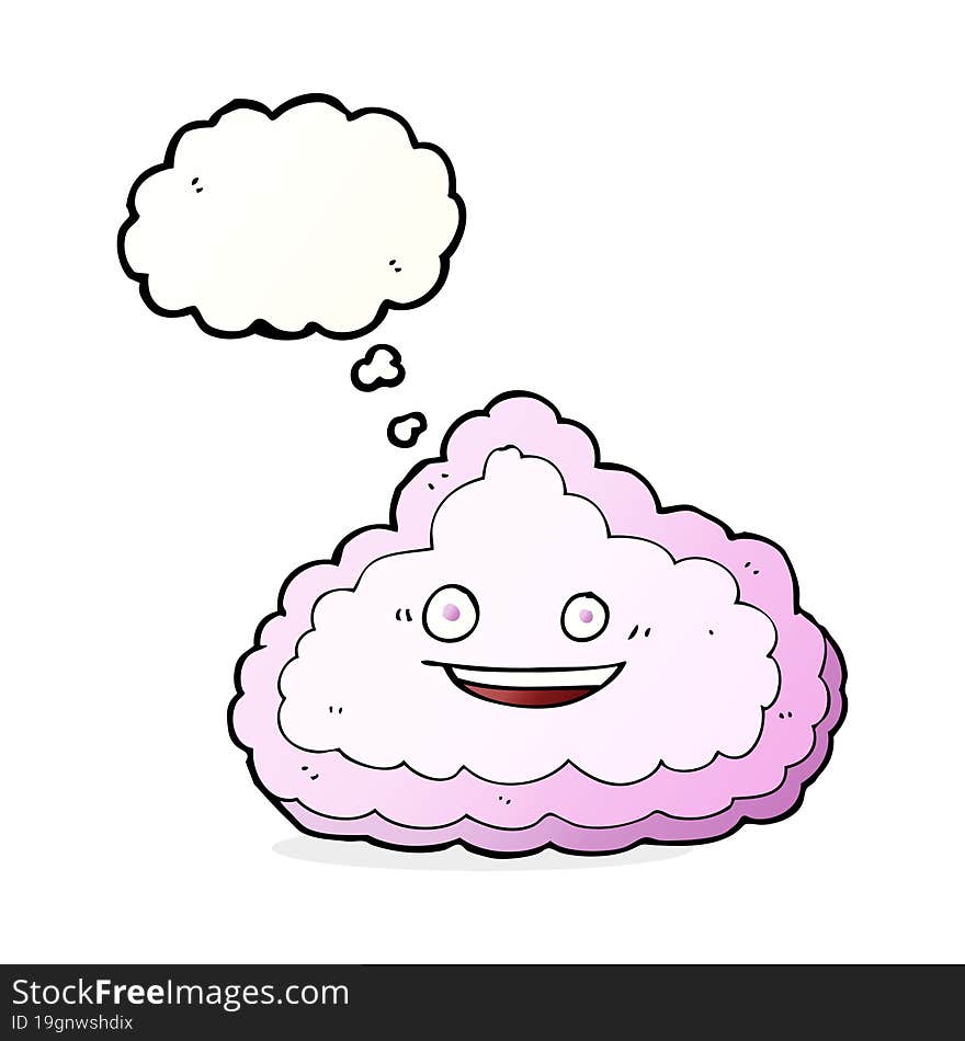 Cartoon Decorative Cloud With Thought Bubble