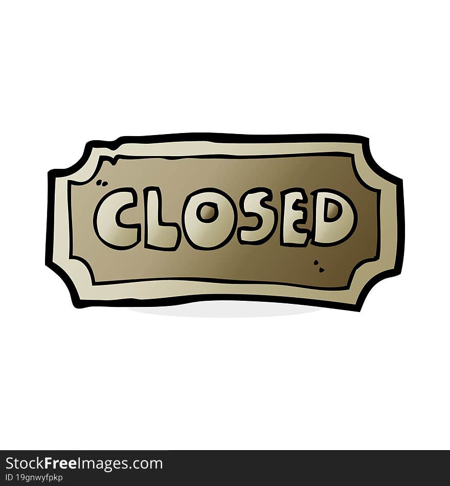 cartoon closed sign
