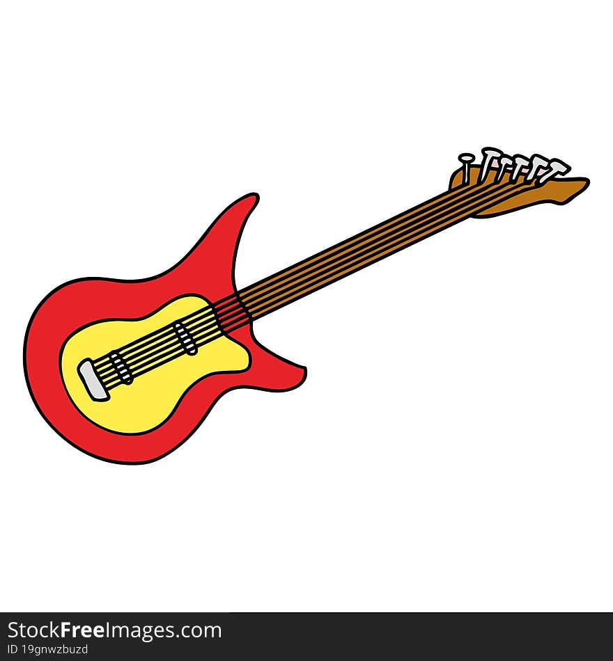 cartoon doodle of a guitar