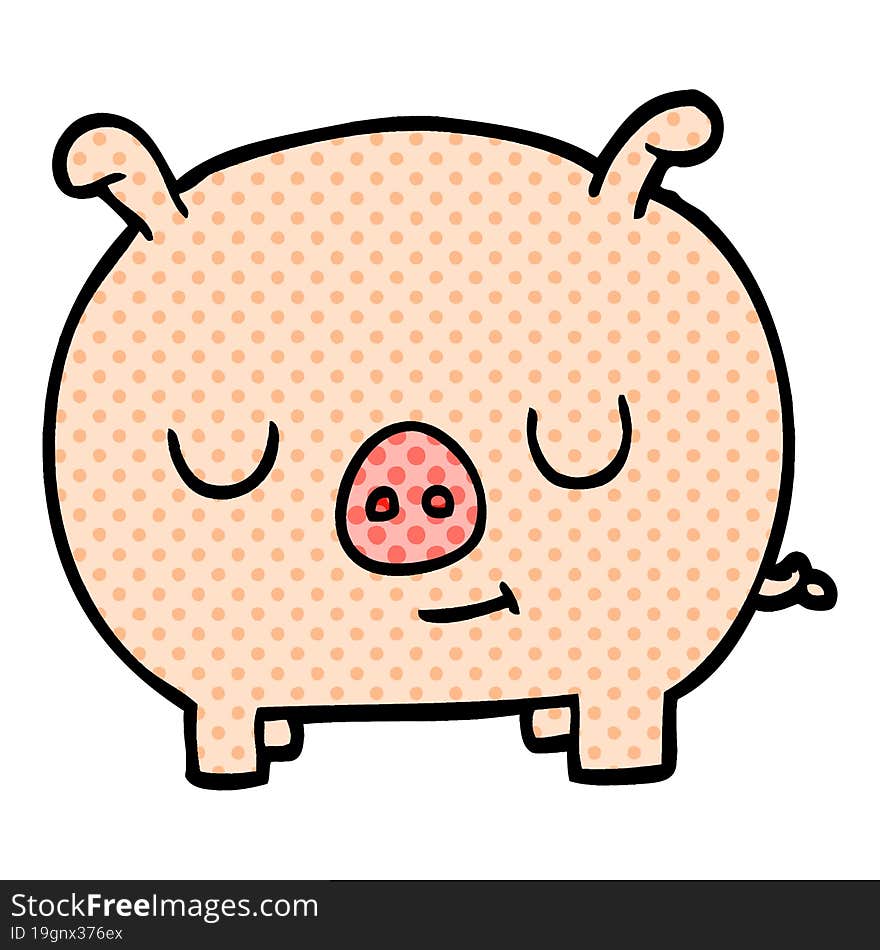 Cartoon Doodle Happy Pig