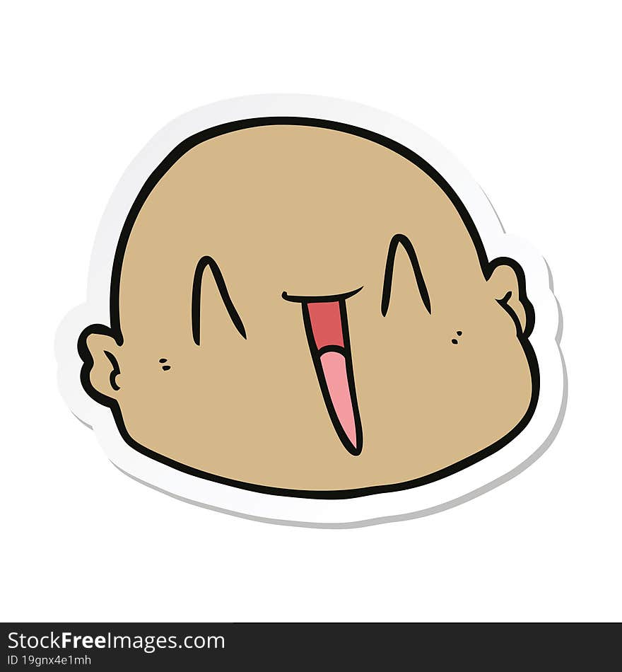 sticker of a cartoon bald man