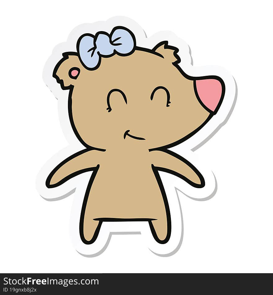 sticker of a female bear cartoon