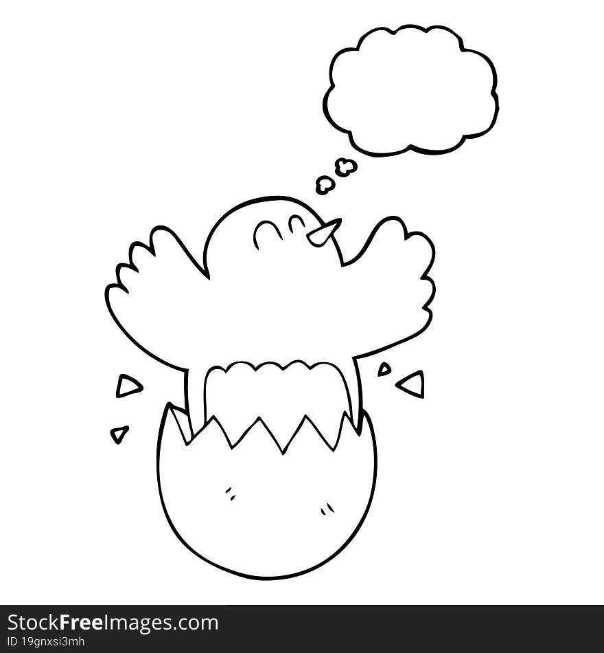 Thought Bubble Cartoon Hatching Egg