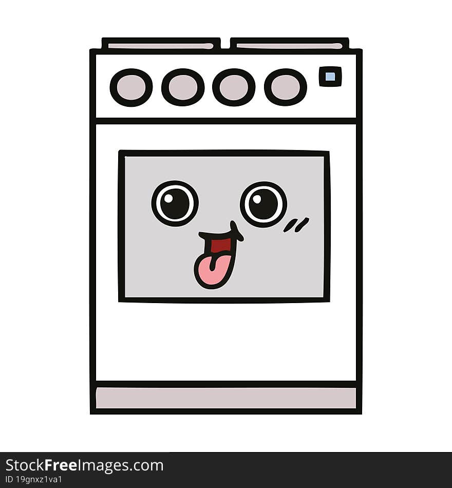 cute cartoon of a kitchen oven. cute cartoon of a kitchen oven