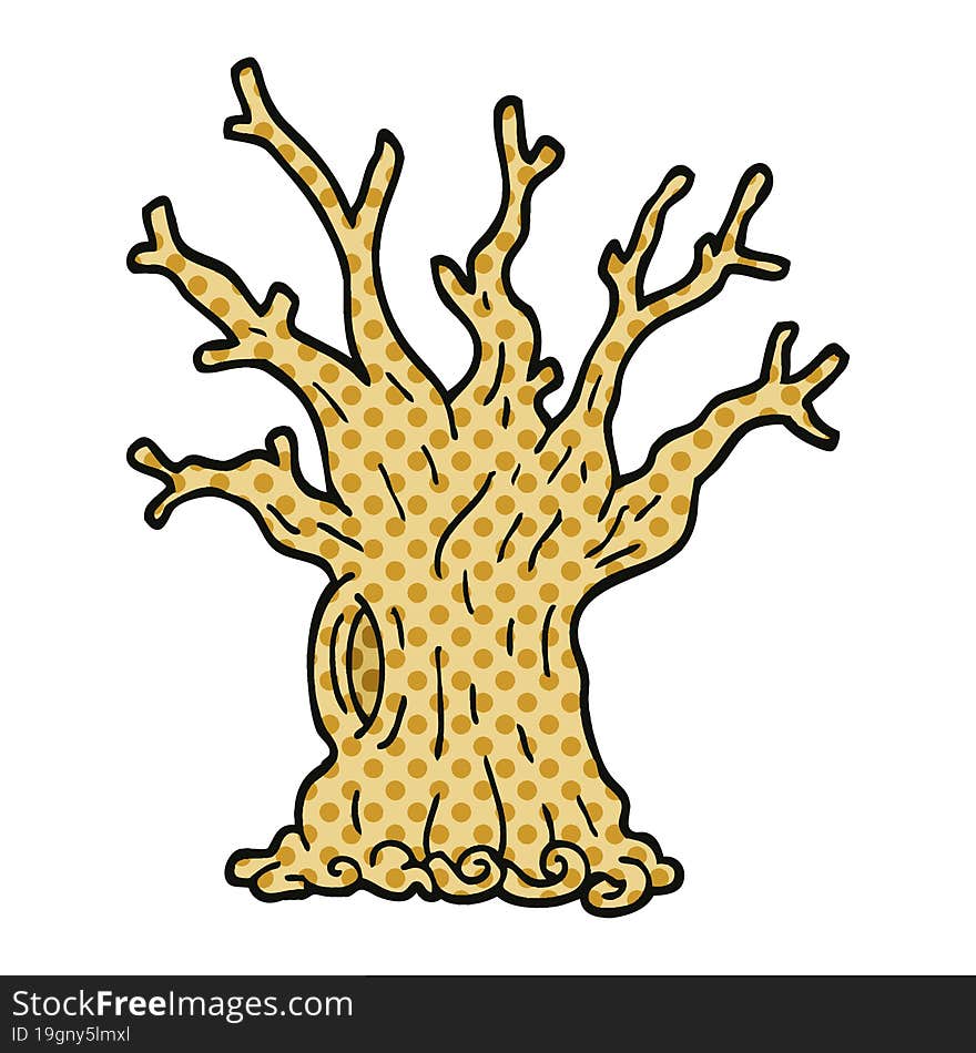 Comic Book Style Cartoon Tree