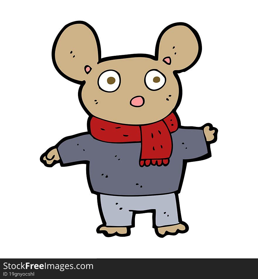 Cartoon Mouse In Clothes