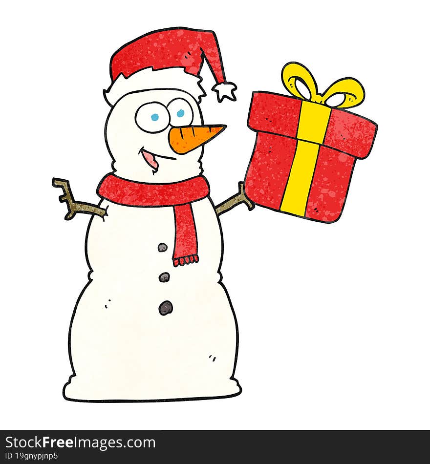 textured cartoon snowman