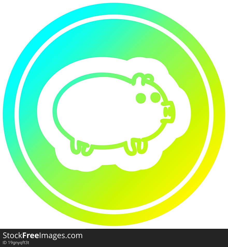 fat pig circular in cold gradient spectrum