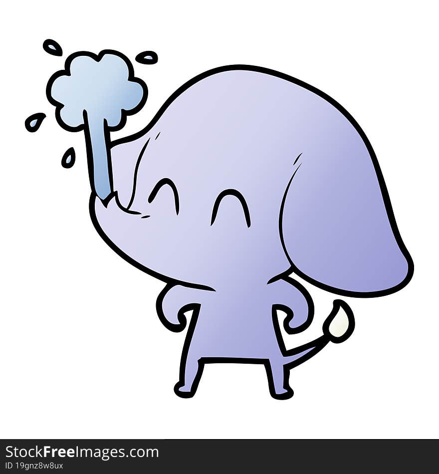 cute cartoon elephant spouting water. cute cartoon elephant spouting water