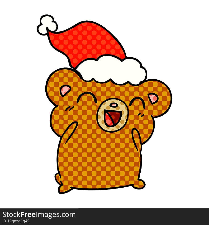 christmas cartoon of kawaii bear