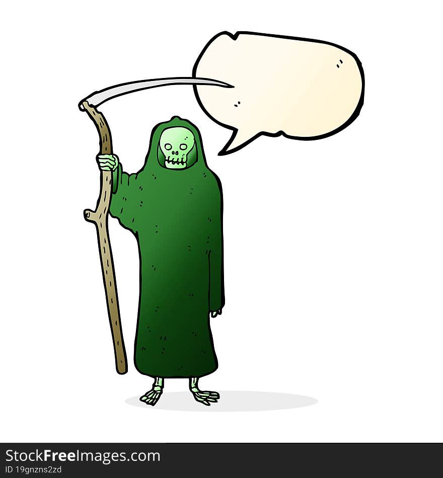 death cartoon with speech bubble