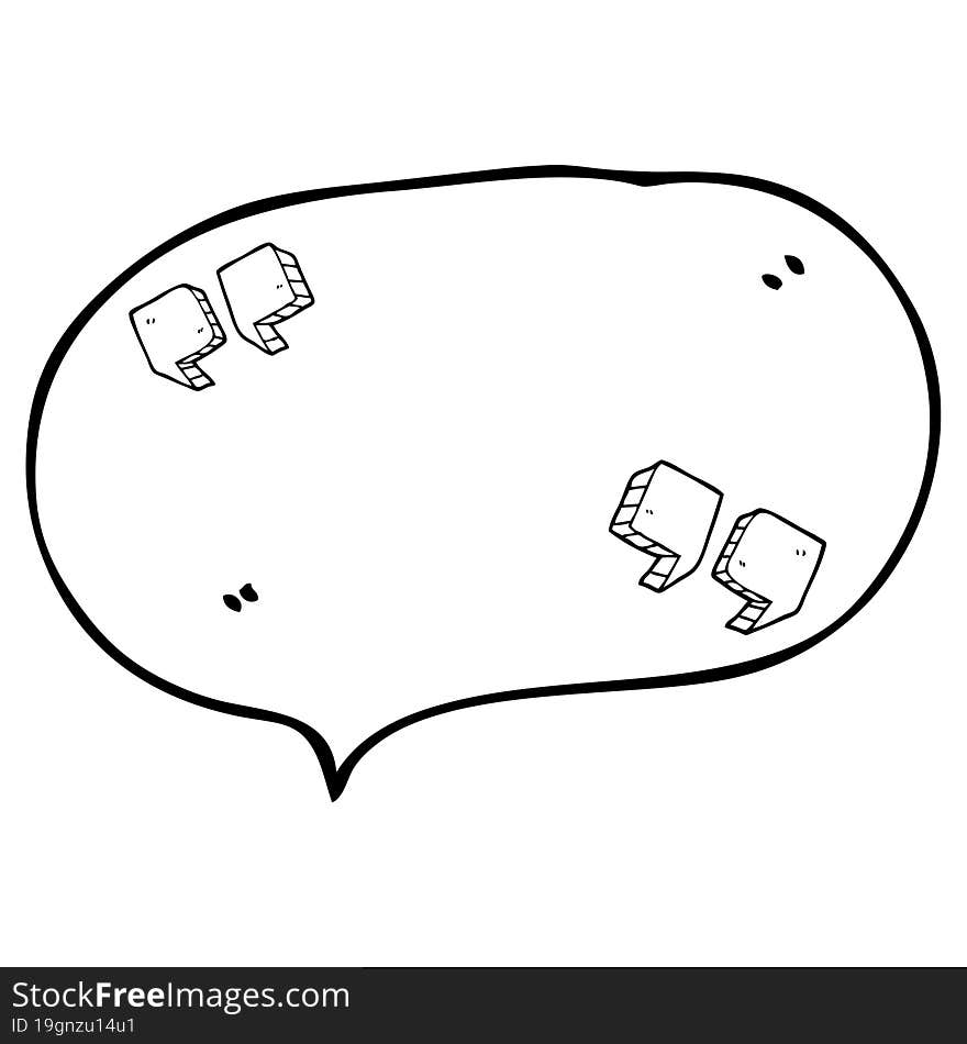 speech bubble cartoon quotation marks