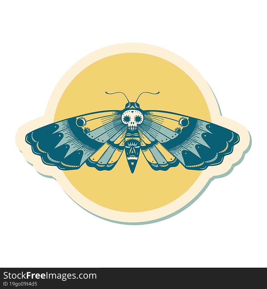 Tattoo Style Sticker Of A Deaths Head Moth