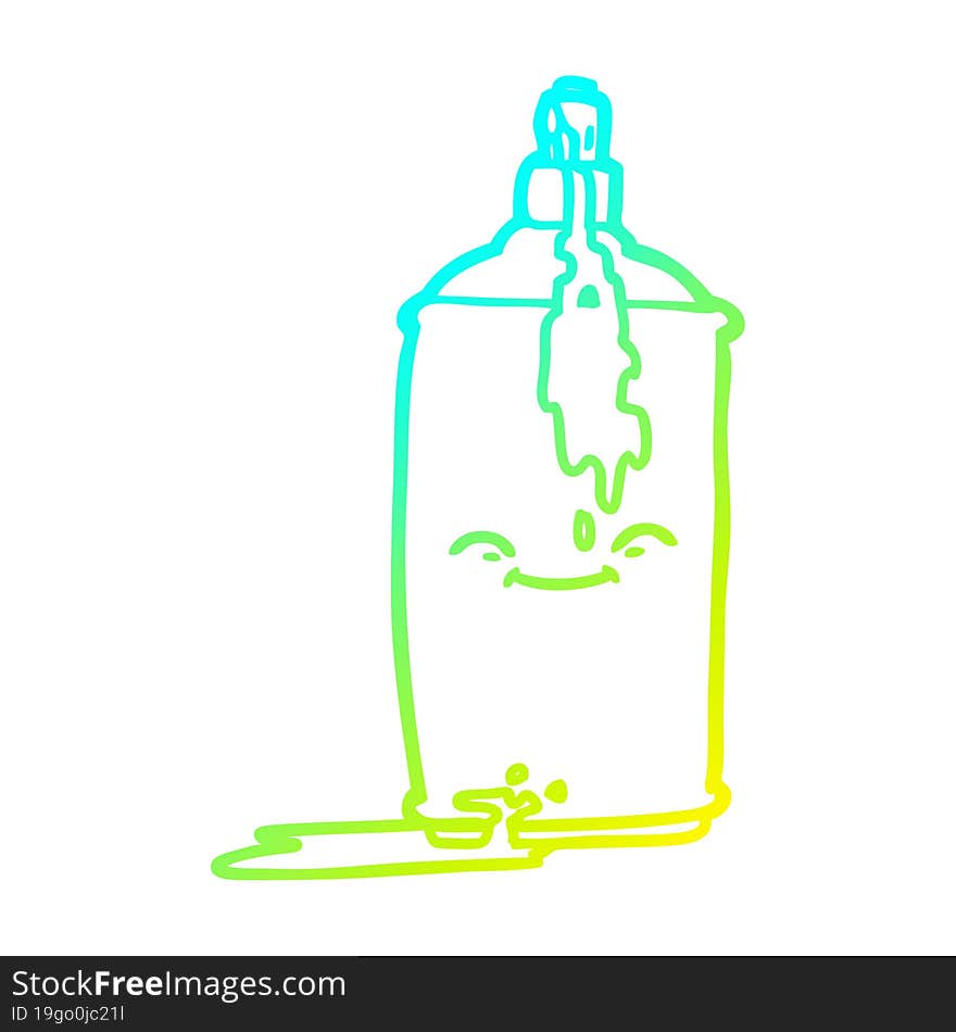 cold gradient line drawing cartoon spray paint can