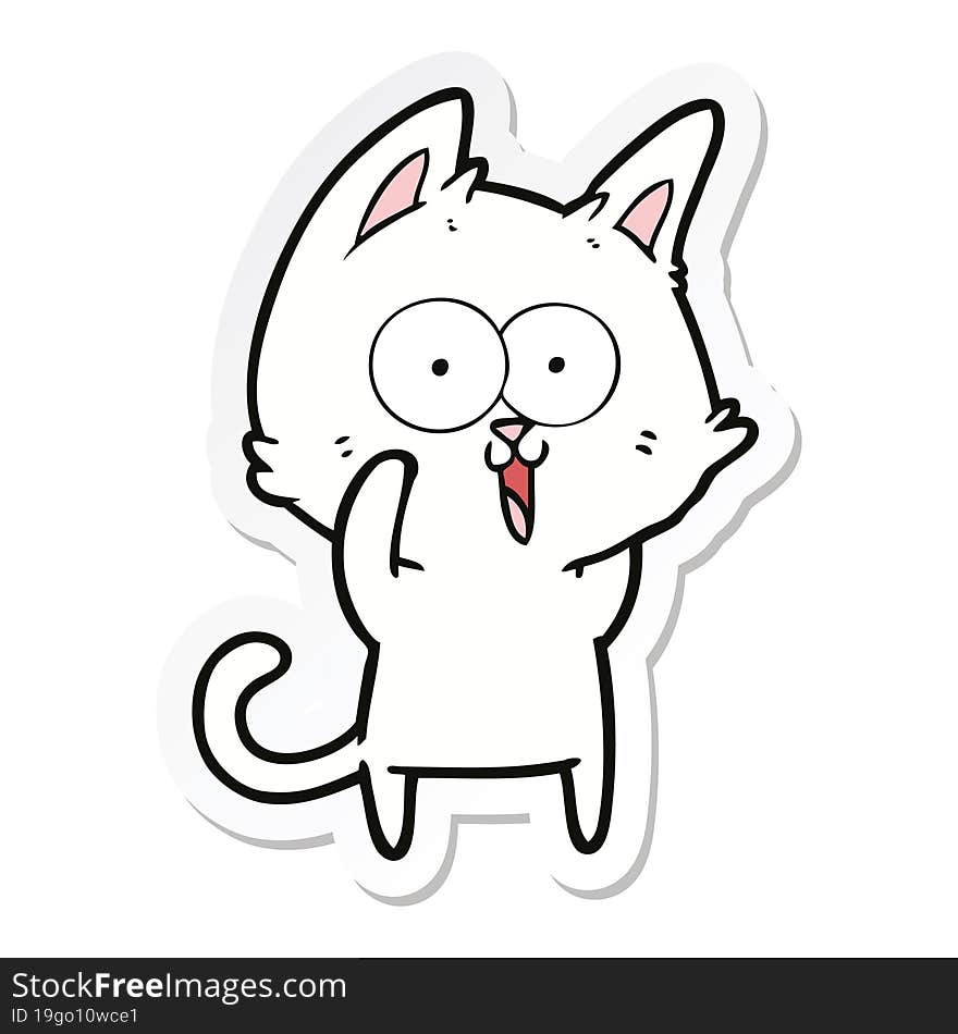 sticker of a funny cartoon cat