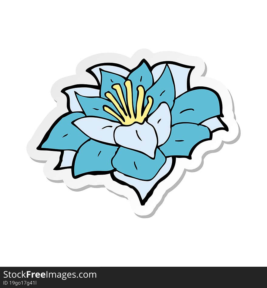 Sticker Of A Cartoon Flower