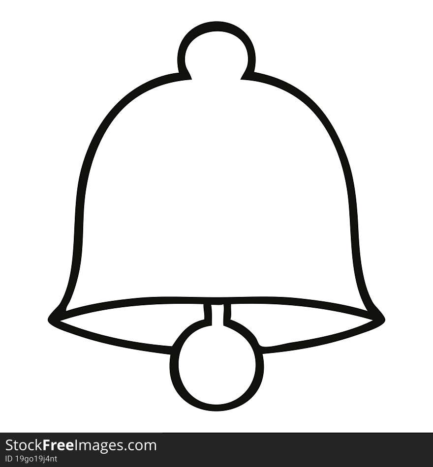 line drawing cartoon of a brass bell