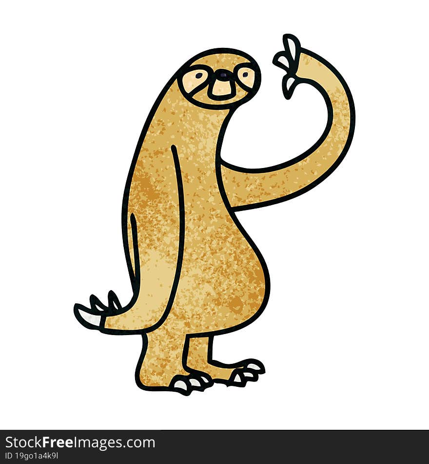 quirky hand drawn cartoon sloth