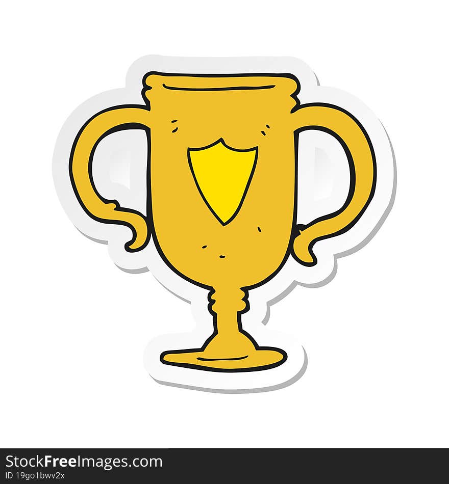 sticker of a cartoon sports trophy