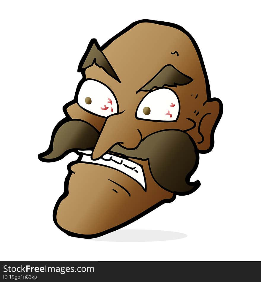 Cartoon Angry Old Man