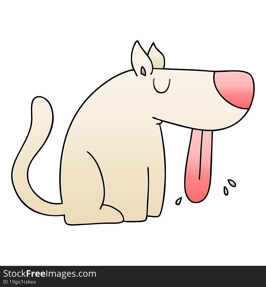 quirky gradient shaded cartoon dog