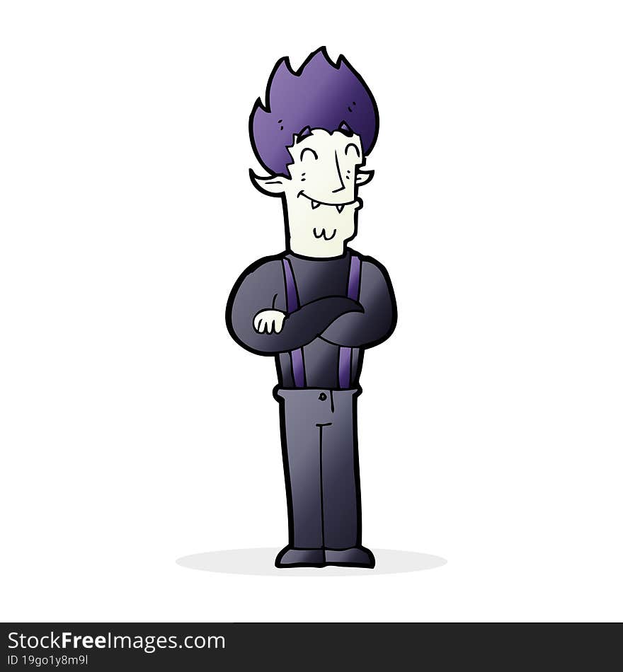 cartoon happy vampire man