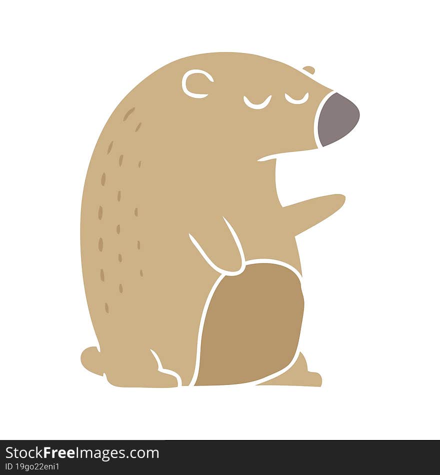 flat color style cartoon bear