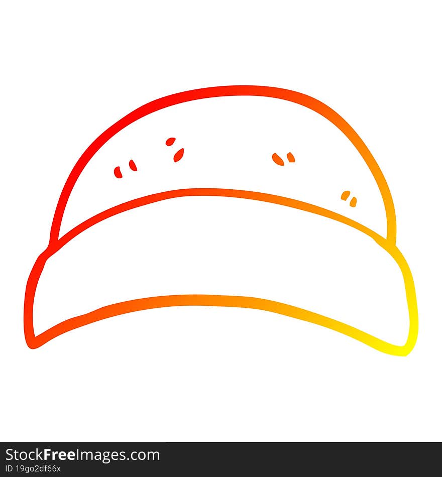 Warm Gradient Line Drawing Cartoon Hat