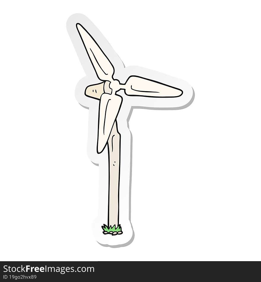 Sticker Of A Cartoon Wind Farm Windmill