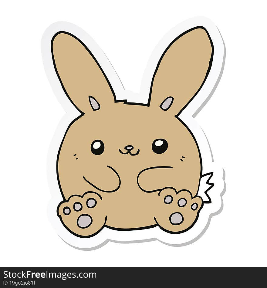 Sticker Of A Cartoon Rabbit