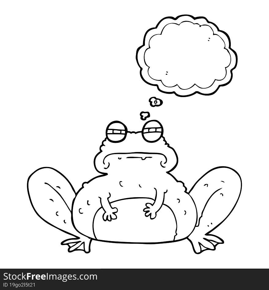 Thought Bubble Cartoon Frog