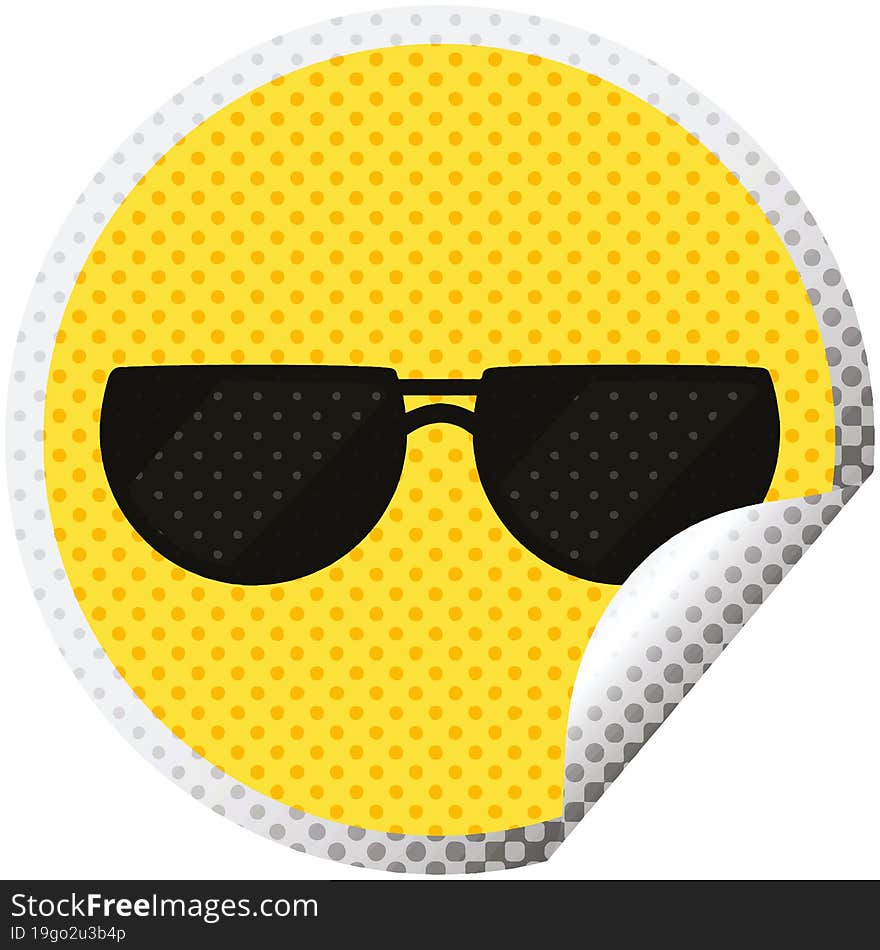 Sunglasses Graphic Circular Sticker