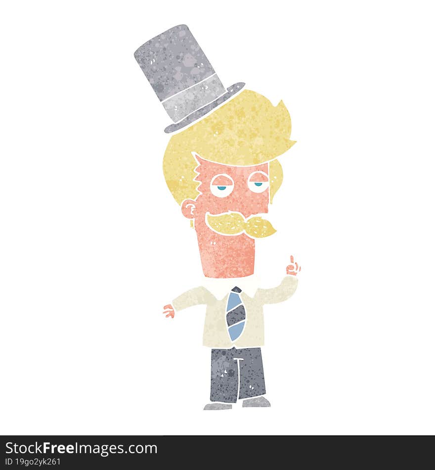 cartoon man wearing top hat