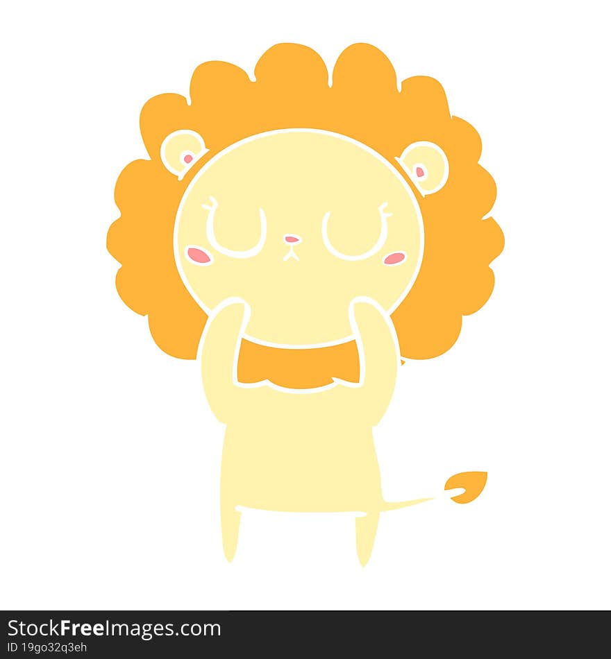 flat color style cartoon lion