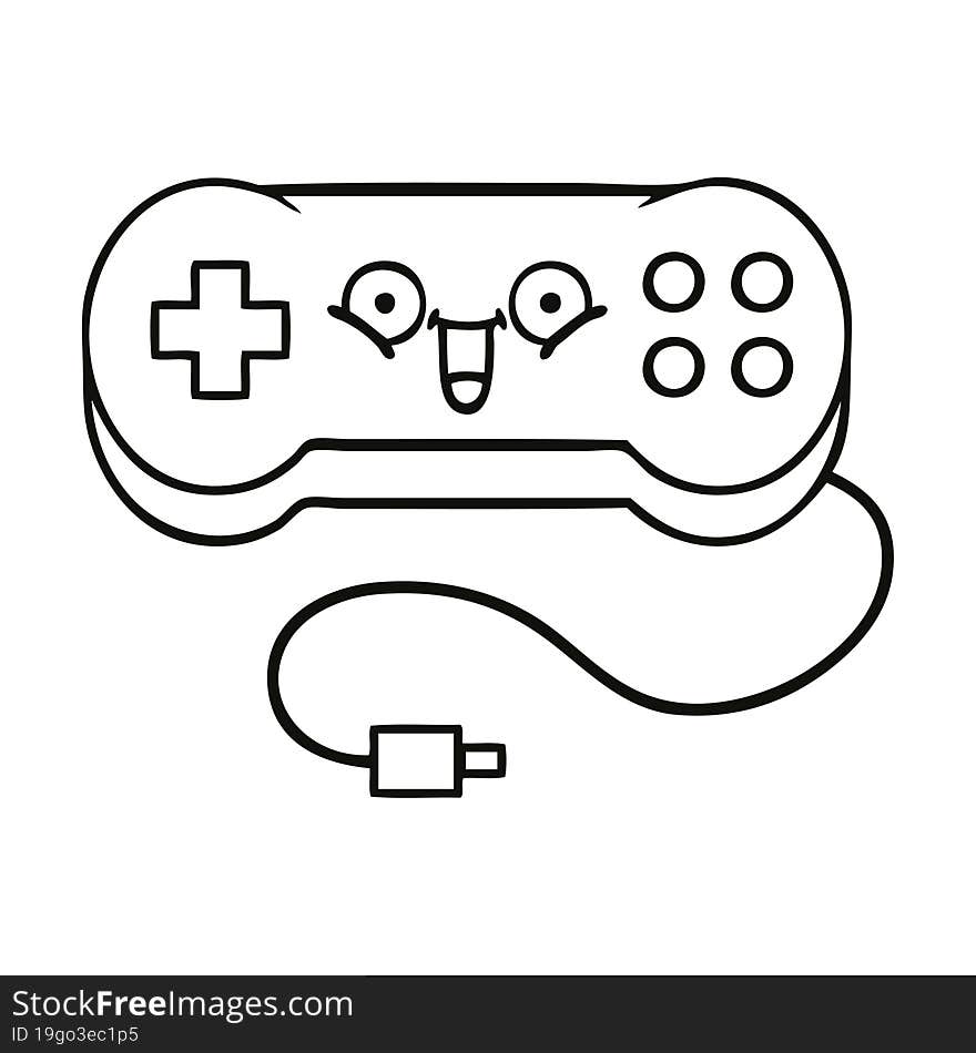 Line Drawing Cartoon Game Controller