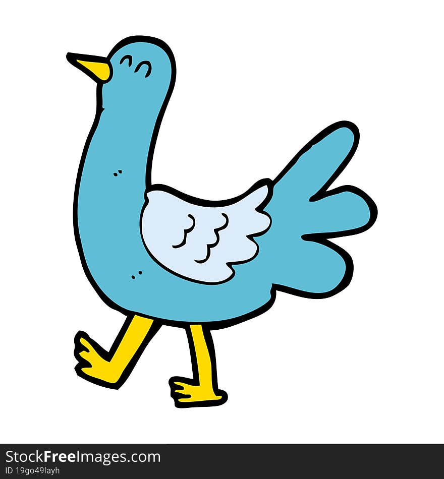 cartoon walking bird