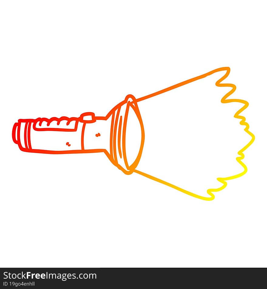 warm gradient line drawing of a electric torch shining