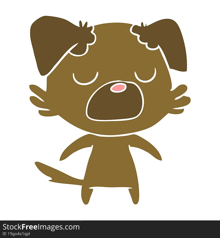 Flat Color Style Cartoon Dog