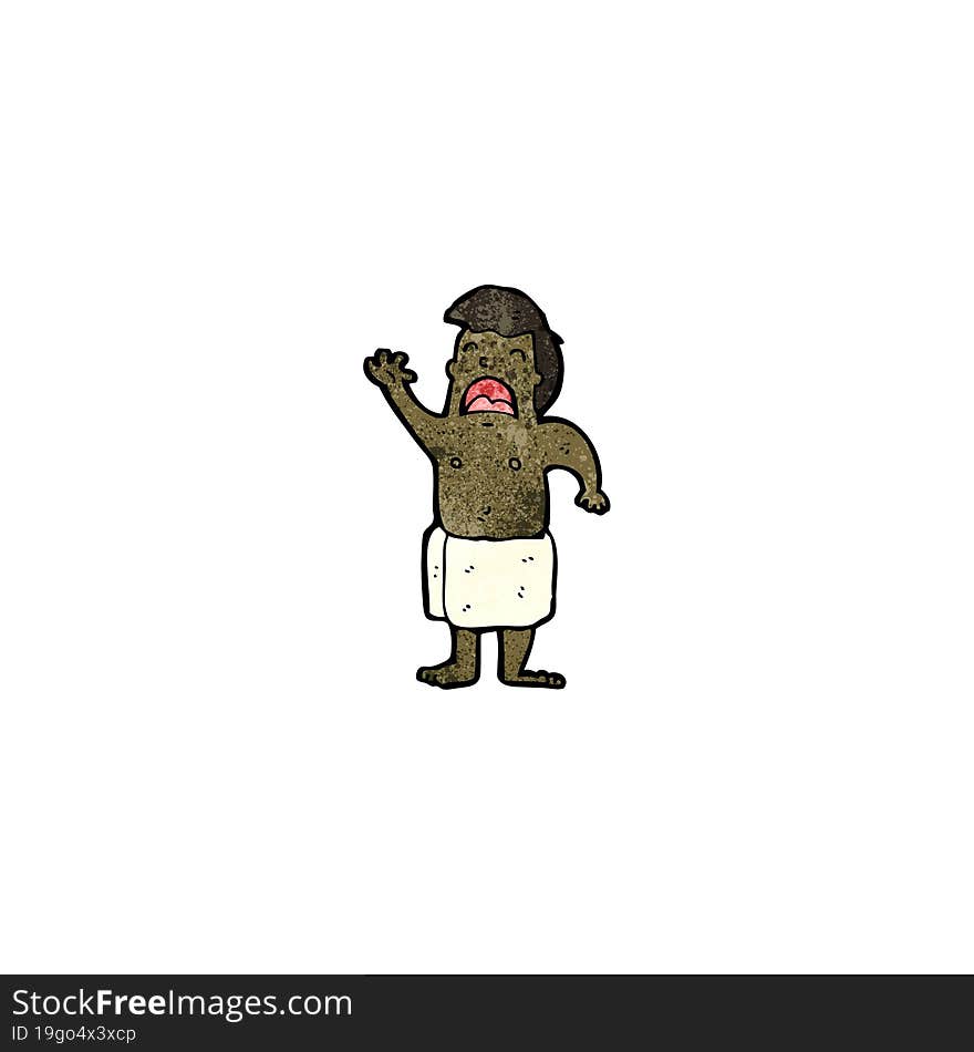 cartoon man dressed in towel