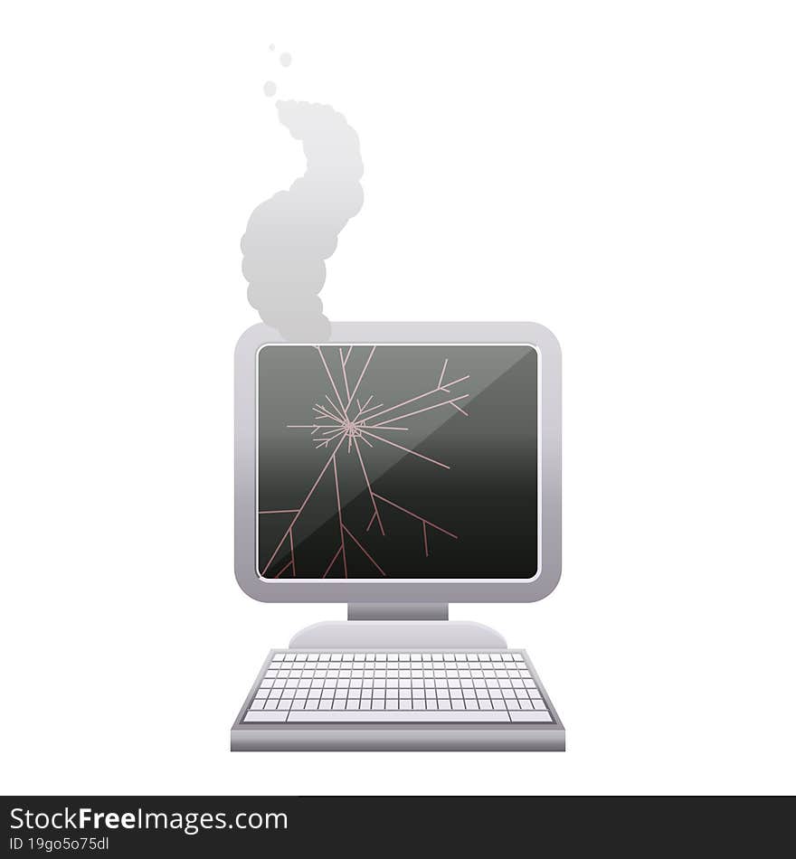 broken computer graphic icon