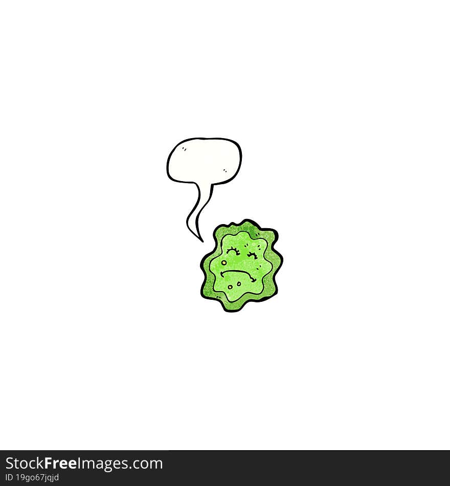 cartoon germ with speech bubble