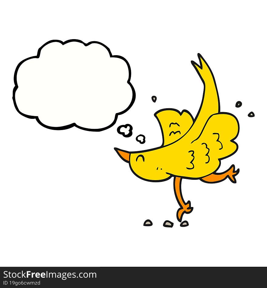 thought bubble cartoon bird