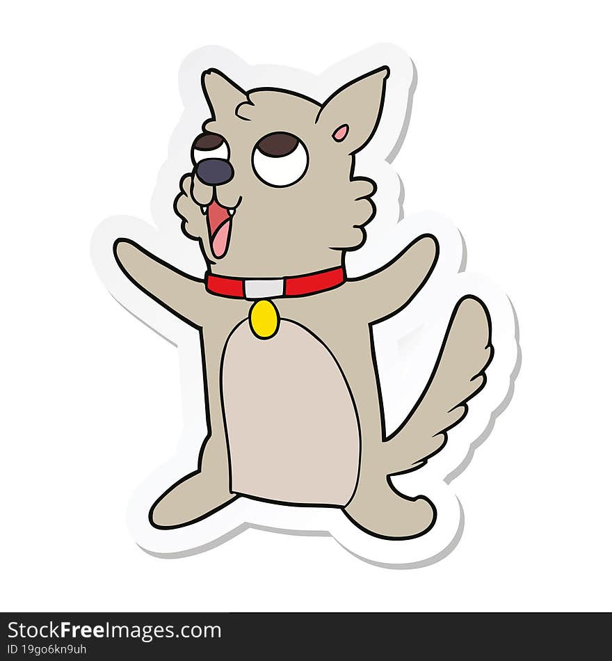 sticker of a cartoon dog