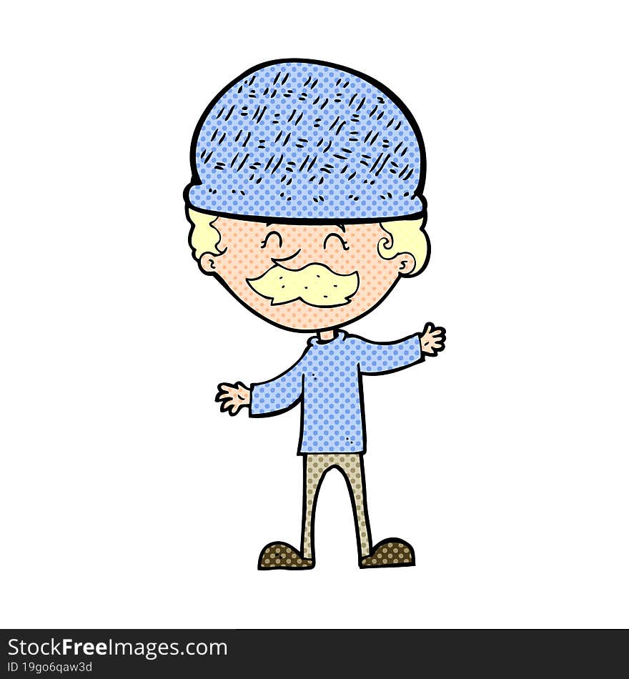 cartoon man wearing hat