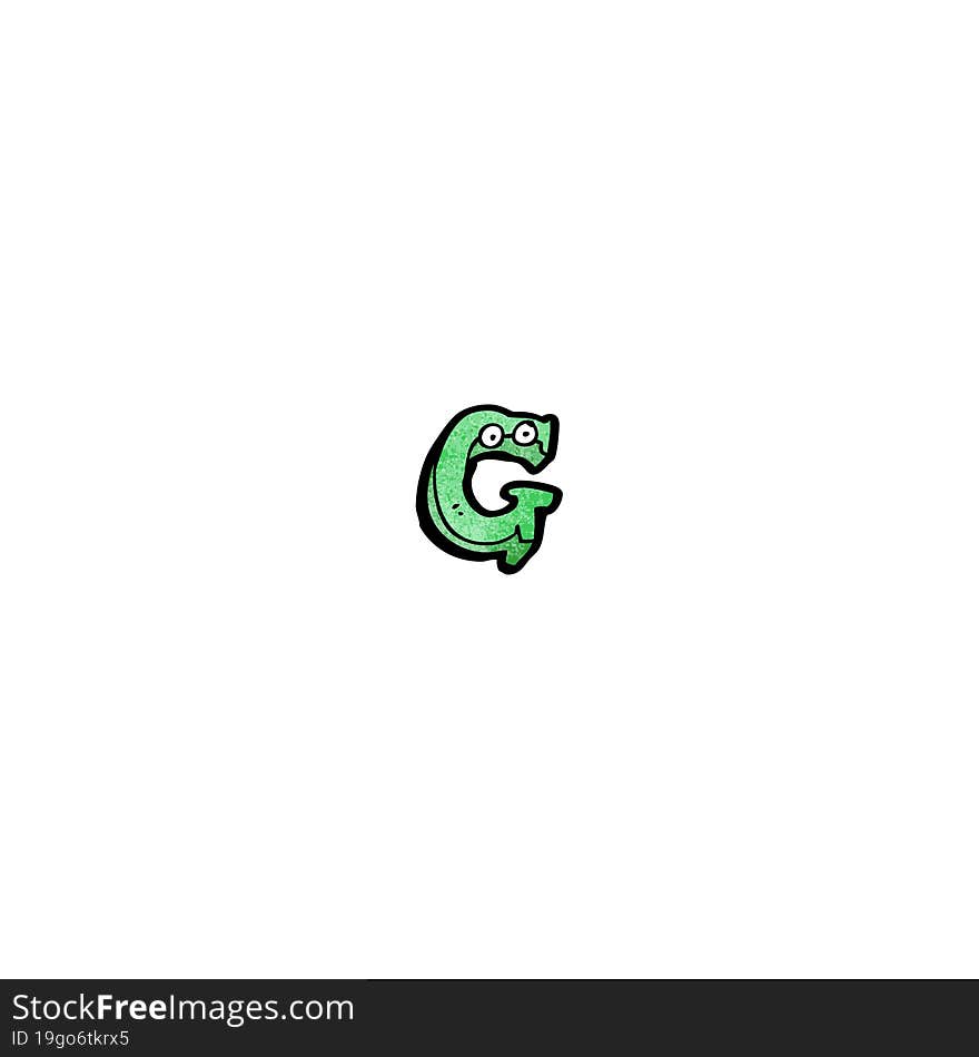 Cartoon Letter G With Eyes