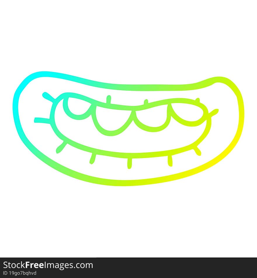 cold gradient line drawing cartoon mouth