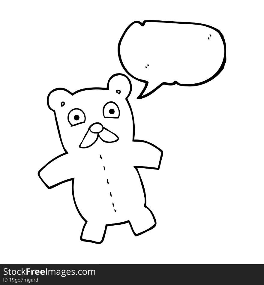 Speech Bubble Cartoon Teddy Bear