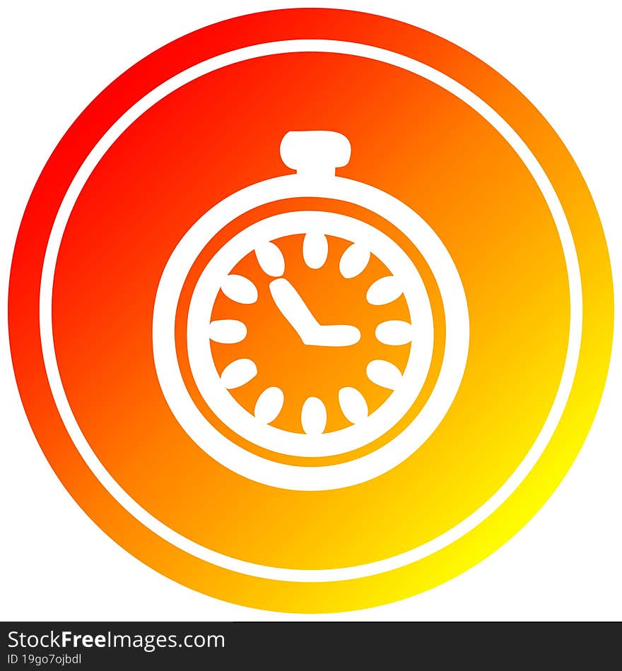 Stop Watch Circular In Hot Gradient Spectrum