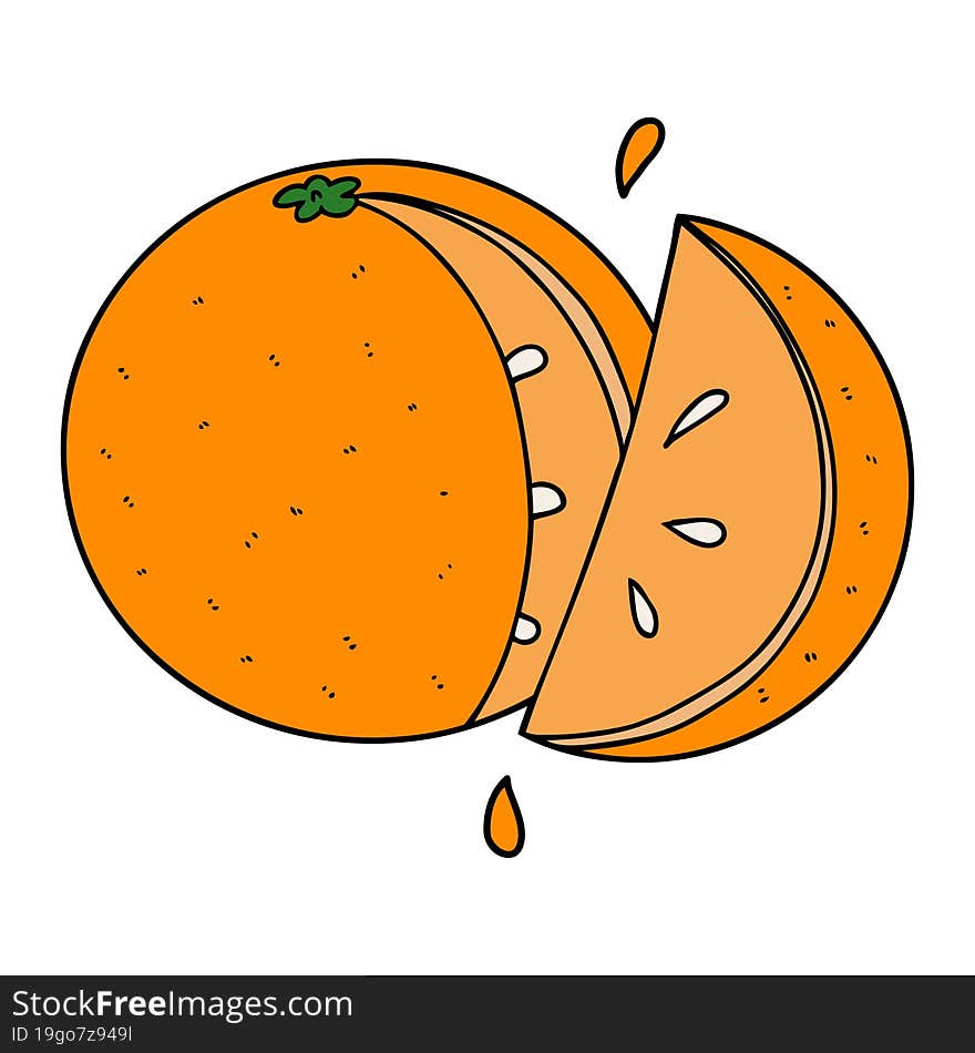 cartoon orange slice. cartoon orange slice