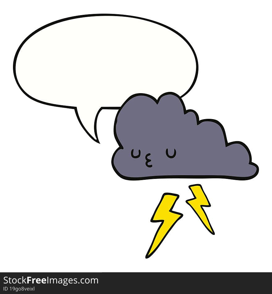 cartoon storm cloud with speech bubble. cartoon storm cloud with speech bubble